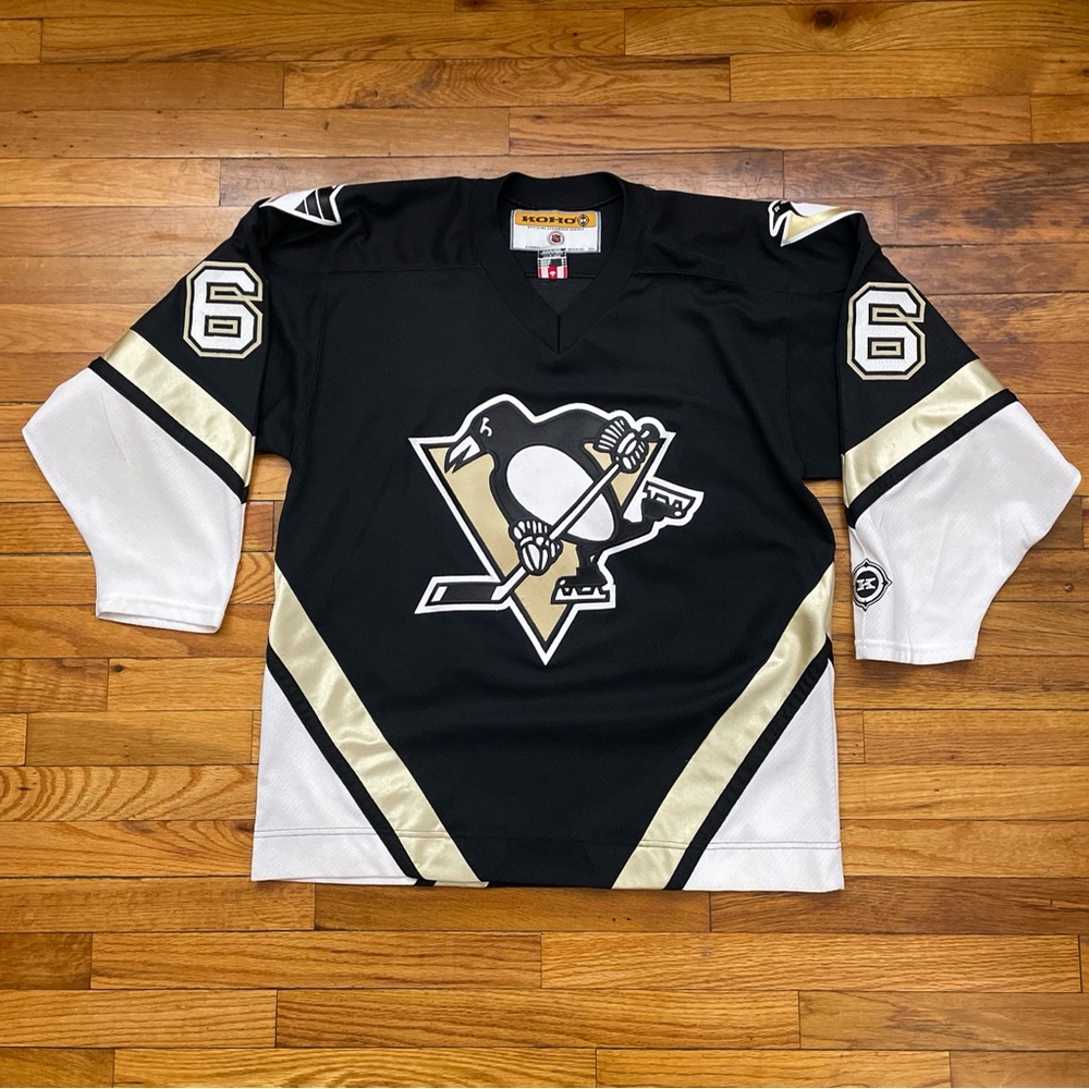90s Vintage Koho NHL Pittsburgh Penguins Mario Lemieux Hockey Jersey Size L Used
